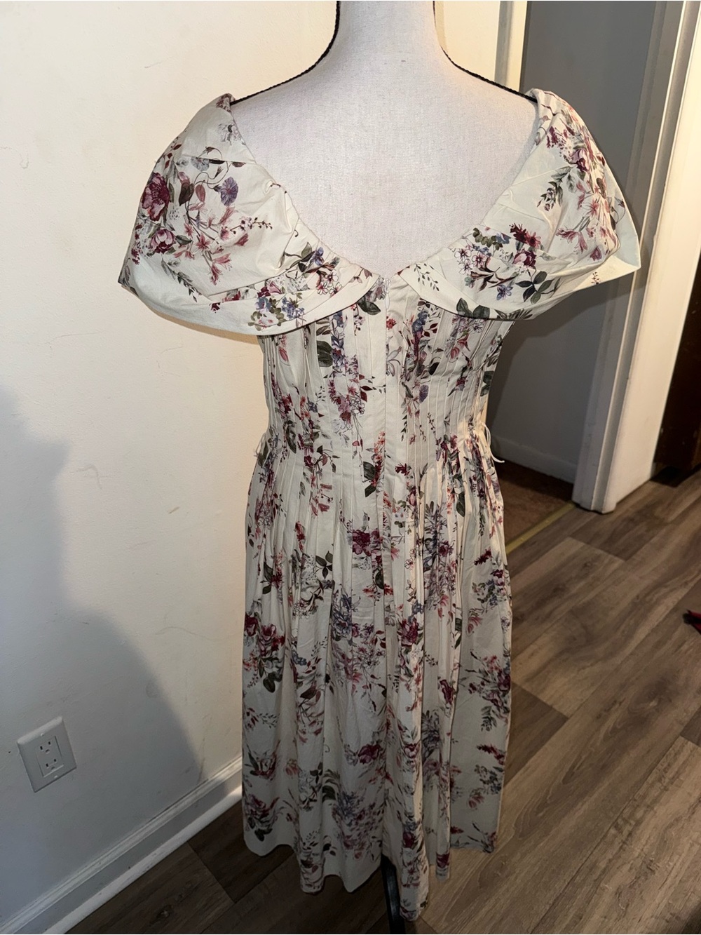 ANTONIO MELANI Cream One-Shoulder Floral Midi Dress
